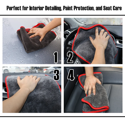 AUTOBRIGHT 1200GSM Microfiber Car Cleaning Towels – Ultra-Soft Wash & Dry Cloths