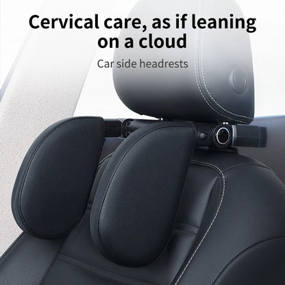 Fifth-Generation Upgraded Multi-Functional Side Pillow - Built-In Storage Hook and Aromatherapy Box for Car Travel
