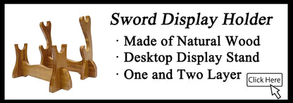 Large Wooden Sword Display Stand - 1/2 Layer Rack for Katana, Wakizashi, Tanto & Wand