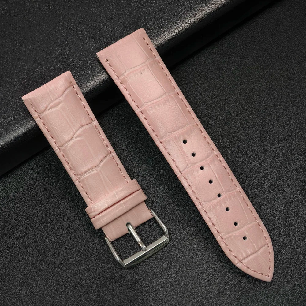 Leather Watch Strap 20mm/22mm - Vintage Replacement Band for Samsung Galaxy Watch 7/6/5/4 and Xiaomi Redmi Watch 3 Lite/Active