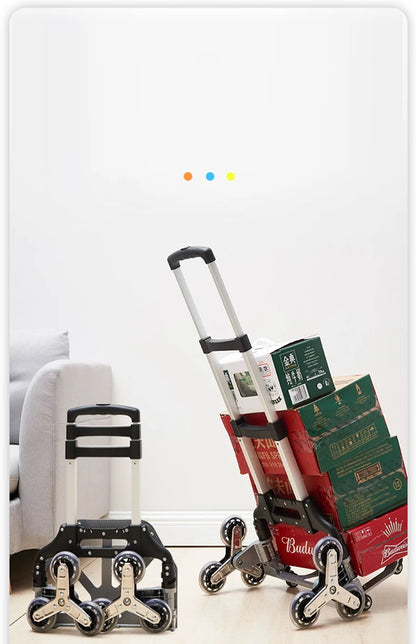 GIANXI Folding Shopping Cart with Wheels – Portable Aluminum Alloy Trolley for Outdoor & Stair Climbing