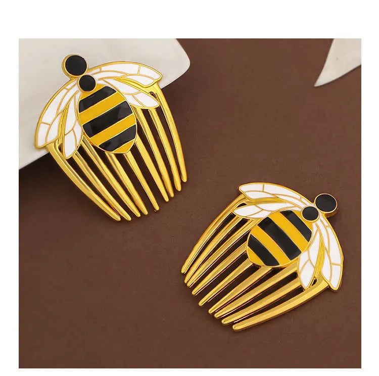 Miraculous Ladybug Queen Bee Hair Comb Clip - Cute Gold Kawaii Side Hair Accessory and Fan Gift