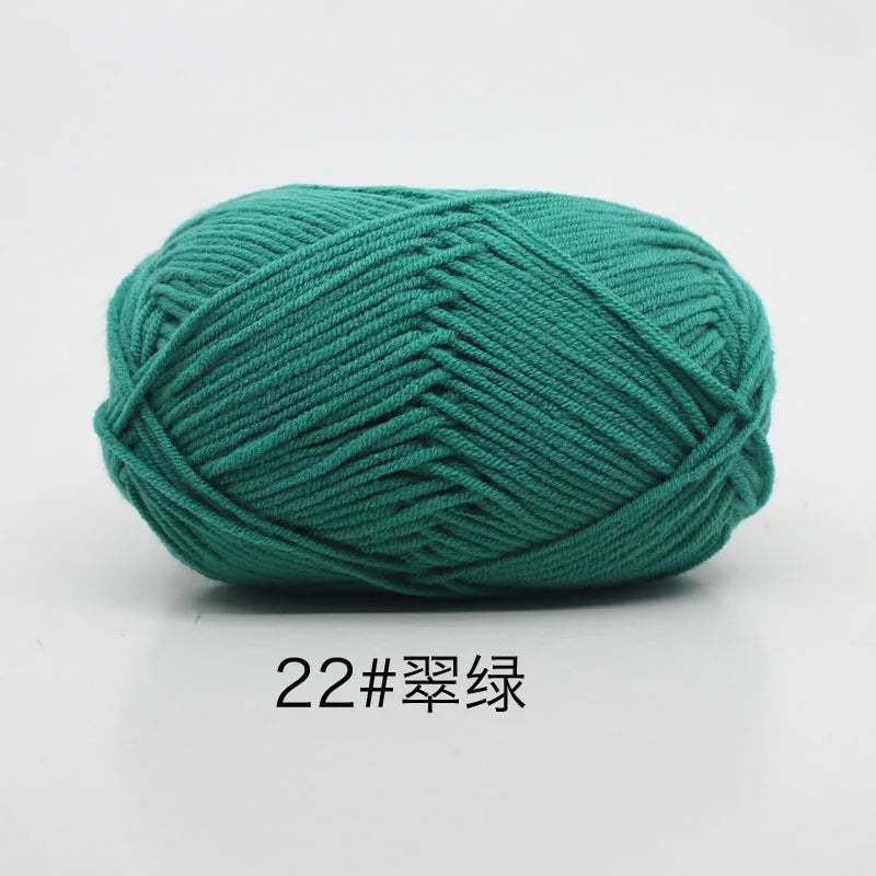 40-50g/Set 4ply Milk Cotton Knitting Yarn – Dyed Lanas for Crochet, Sweaters, Hats & Dolls, Affordable Craft Supplies