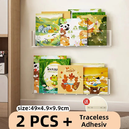 Acrylic Picture Book Display Stand – Wall Hanging Bookshelf for Children's Books, Magazines, and Storage Behind the Door