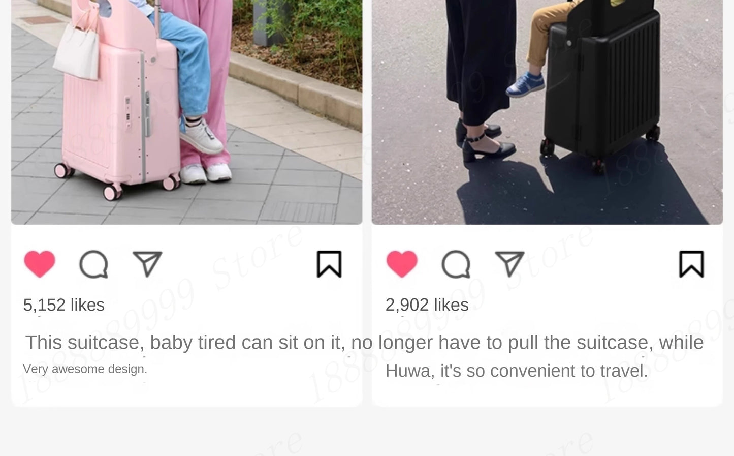 2025 Kids Suitcase with Seat & Charging Port – Baby Boarding Trolley Luggage with Safety Belts & Side Opening, 20/22/24 inch
