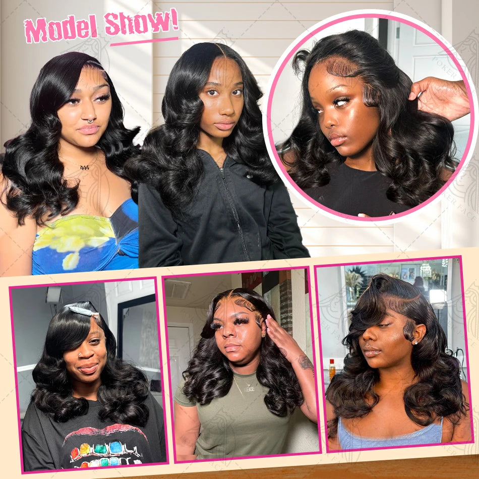 Brazilian Body Wave Short Bob Wig – 13x4/13x6 HD Transparent Lace Front, Pre-Plucked 5x5 High Density Human Hair Lace Frontal Wig