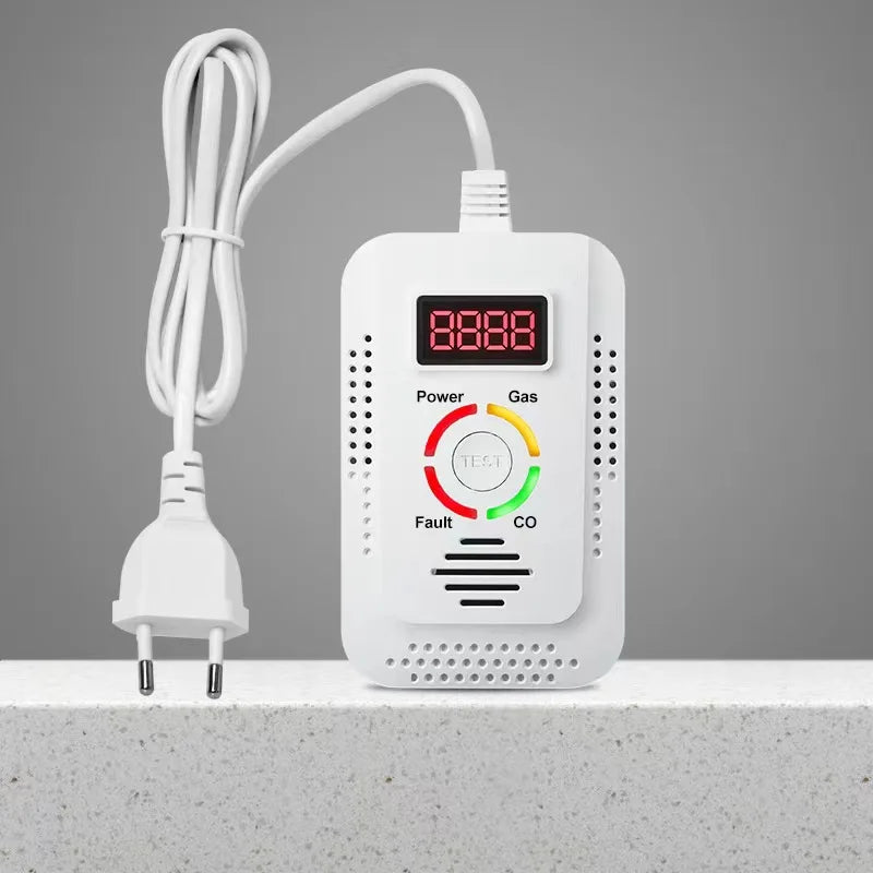 2-in-1 Natural Gas & Carbon Monoxide Detector - LPG, Methane & CO Leak Monitor for Kitchen Safety