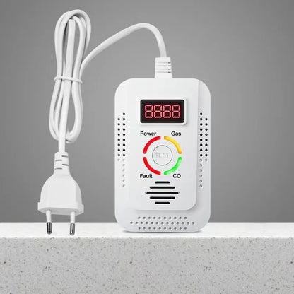 2-in-1 Natural Gas & Carbon Monoxide Detector - LPG, Methane & CO Leak Monitor for Kitchen Safety