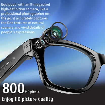 LIGE AI Smart Glasses — 8MP Camera, Video Recording, 100+ Languages Translation, Bluetooth Call & Music for Men & Women