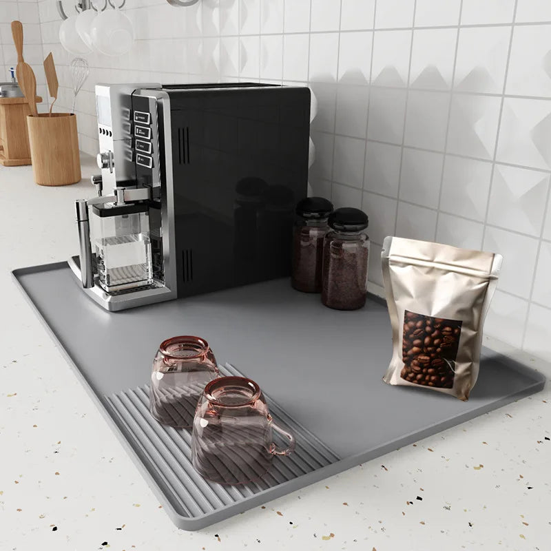 Coffee Machine Silicone Mat Tray | Drain Pad for Bar, Fruits, Vegetables, & Coffee Powder | Dining Table Insulation Protection