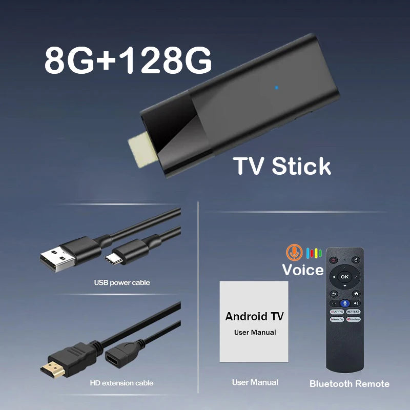 Q12 Mini TV Stick Android 14 – Quad-Core ATV Smart TV Box 4GB RAM 64GB/128GB ROM WiFi 2.4G & 5G Global Streaming