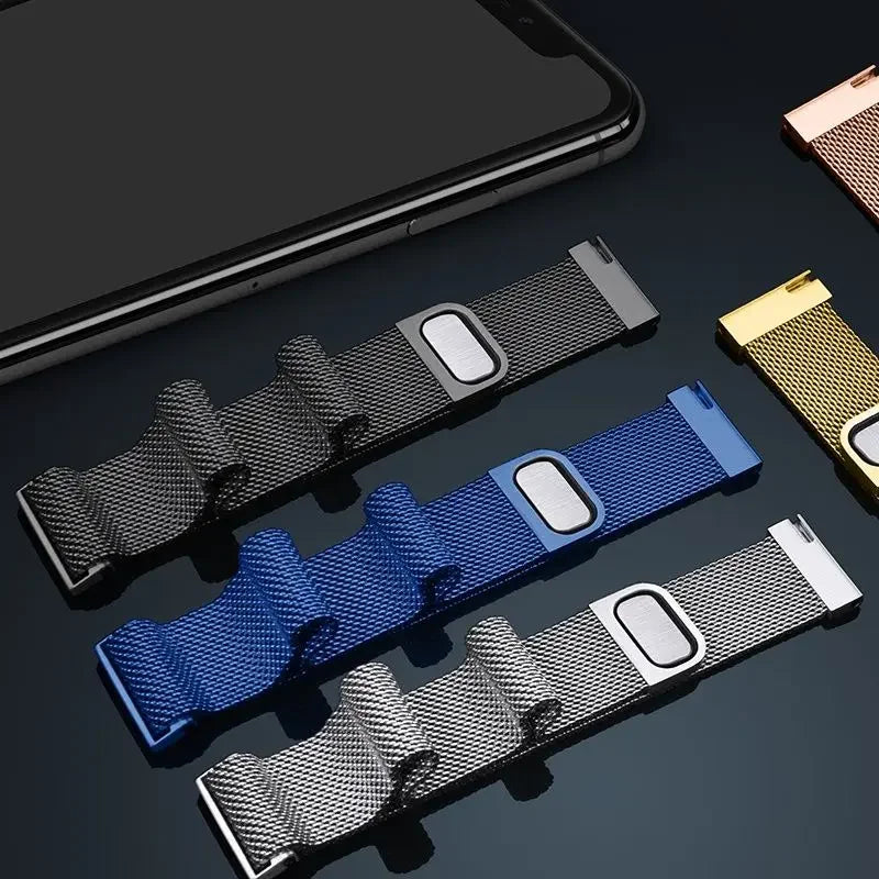 20mm/22mm Milanese Magnetic Loop Watch Strap – Compatible with Garmin Venu 2/3, Forerunner 55/158/165/245/255/265/645/745/965 Music