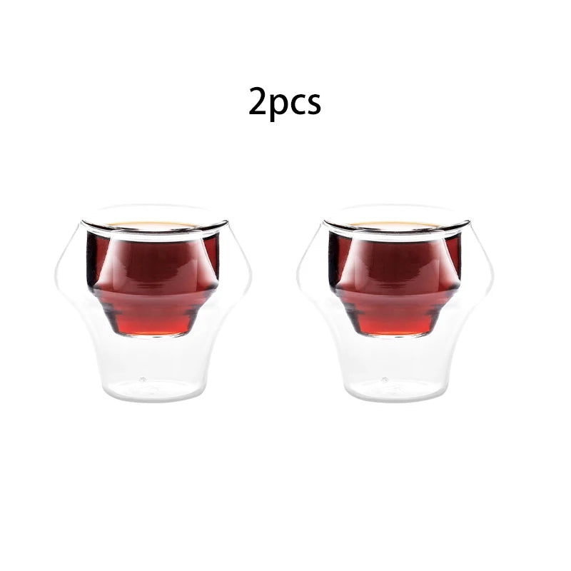 MHW-3BOMBER Double Wall Glass Espresso Cups – Anti-Scald Reusable Tea & Coffee Mugs for Home or Barista Use