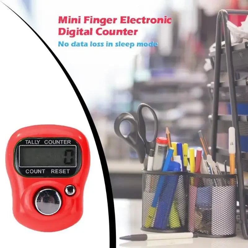 Mini Finger LCD Electronic Counter — Digital Counting Tool (0-99999) for Sewing, Knitting & Weaving