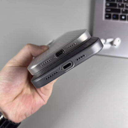 Titanium Stripe iPhone Case - Shockproof Hard Armor Cover with Metal Buttons for iPhone 13–16 Pro Max