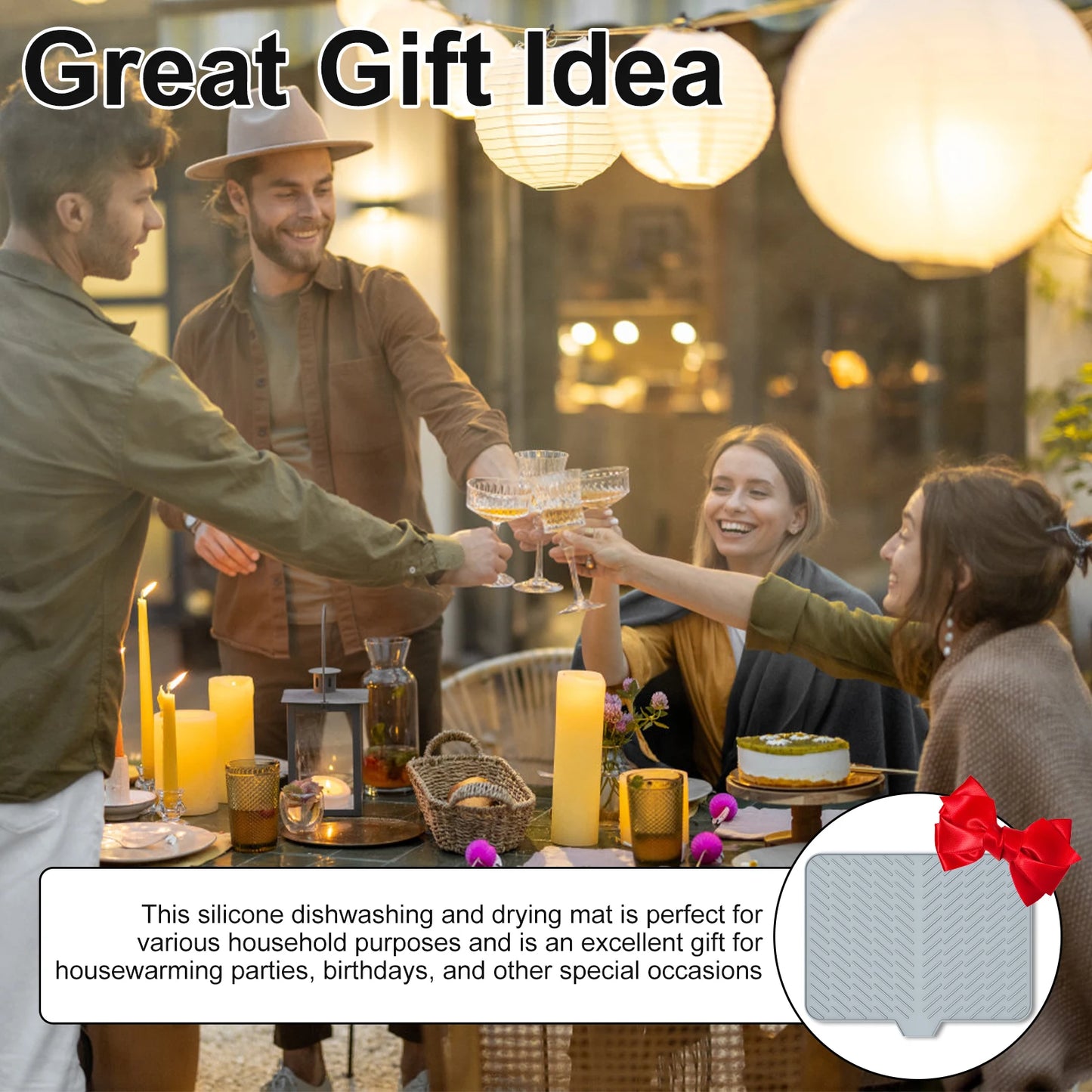 Ultra Absorbent Silicone Dish Drying Mat | Non-Slip, Fast Drying, Heat Resistant & Foldable Pad