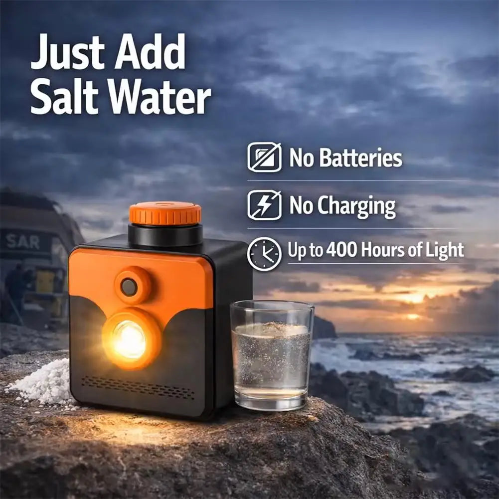 Portable Saltwater Emergency Lamp - High-Beam Flashlight for Hiking, Camping & Outdoor Exploration