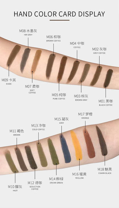 AIMOOSI 18-Color Eyebrow Micropigmentation Pigment — Semi-Permanent Organic Tattoo Ink for Eyeliner & Makeup Supplies