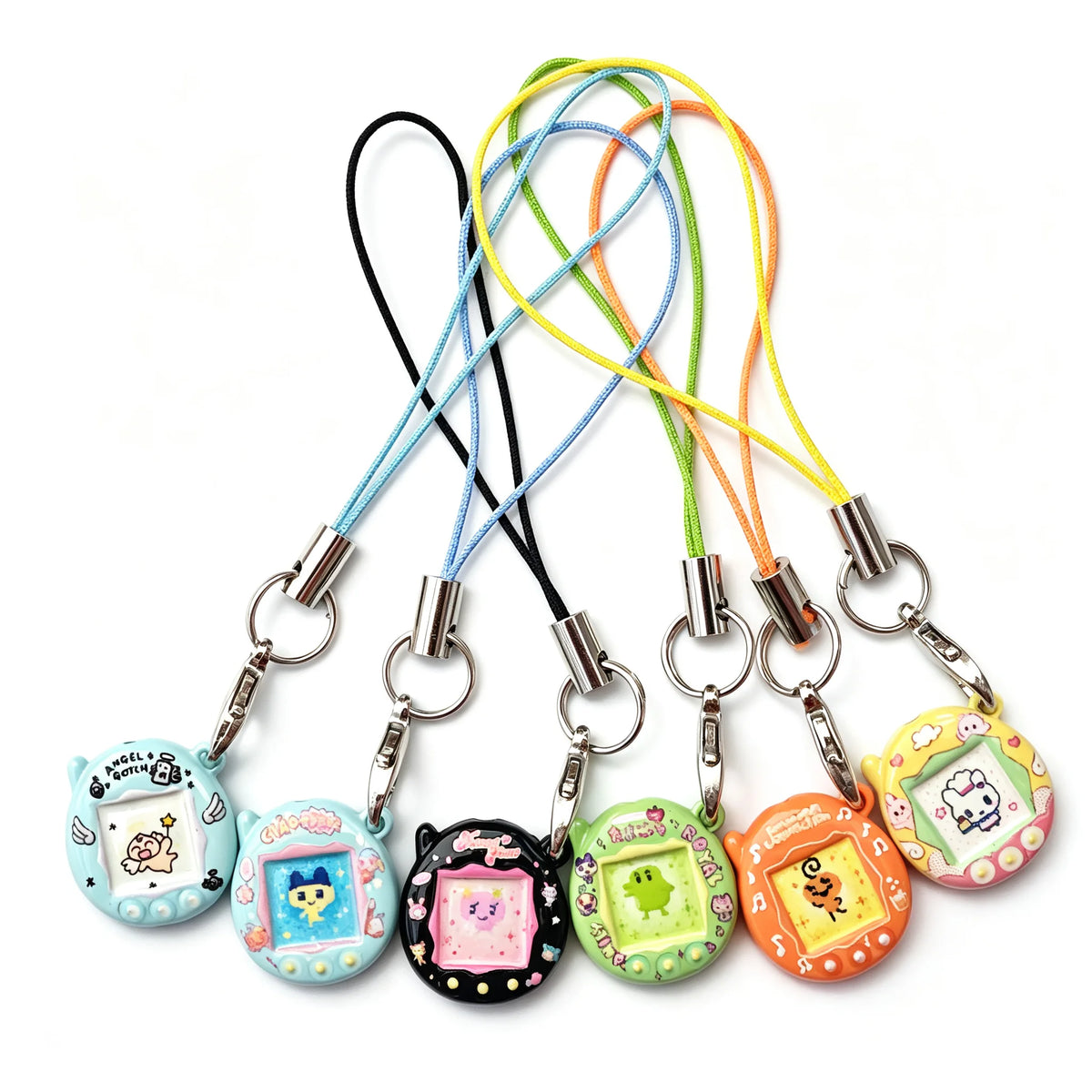 Tamagotchi Cartoon Metal Pendant Keychain - Cute Mini Anime Charm for Bags, Backpacks and DIY Jewelry Gifts
