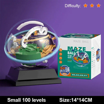3D Puzzle Ball Maze Toy - Montessori Labyrinth Challenge Game for Kids Balance Training