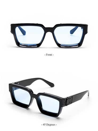 Ruiao Retro Black Millionaire Sunglasses – Luxury Square Designer Shades for Men & Women (2024)