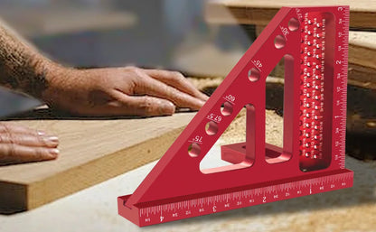 Imperial 3D Multi-Angle Measuring Ruler – 45/90 Degree Aluminum Alloy Woodworking Square Protractor for Engineers & Carpenters