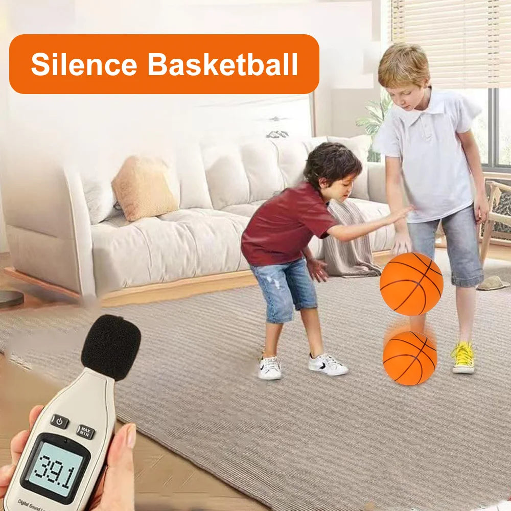Silent Dribbling Indoor Basketball – Foam Ball Size 3/5/7, High Bounce, Noiseless & Non-Deforming