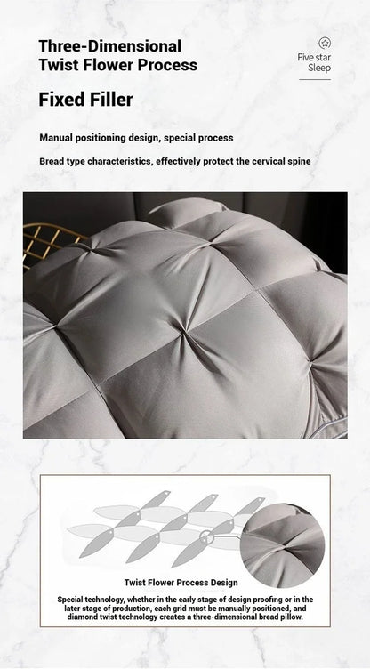 Comfortable Sleeping Pillow – 5-Star Hotel Quality, Soft Three-Dimensional Bilateral Washed Solid Color Pillow