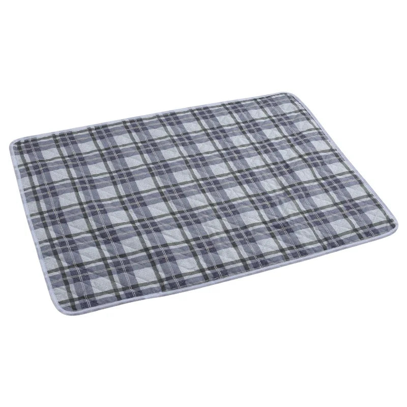 Washable Dog Pee Pad – Absorbent Reusable Plaid Pet Training Mat & Toilet Seat Cover (Home/Outdoor)