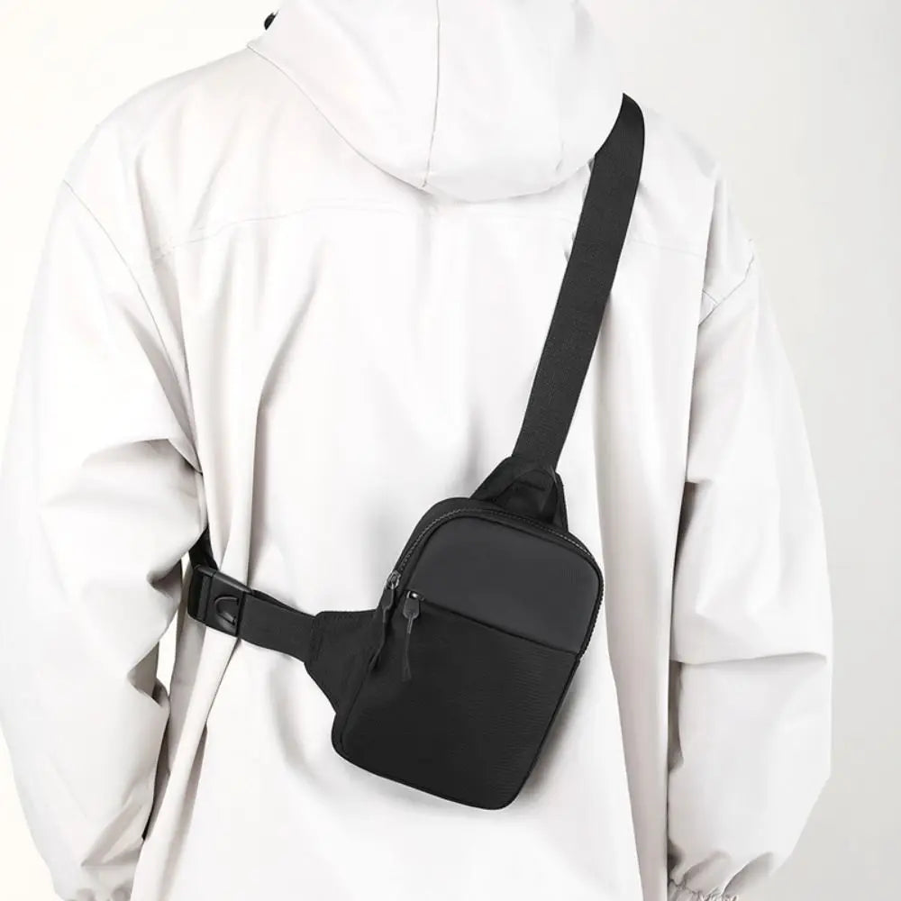 Men’s Small Canvas Chest Bag – Fashion Mini Crossbody Shoulder Sling Bag for Sport & Phone