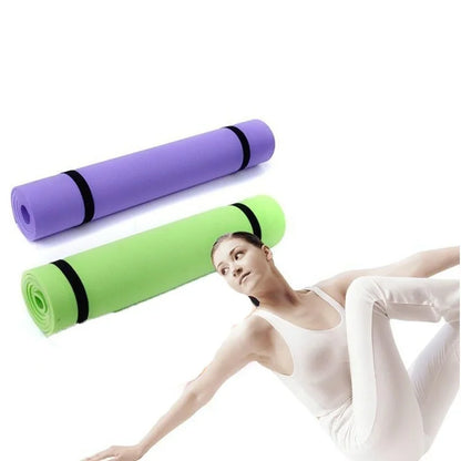 4MM Yoga Mat 173x61cm – Non-Slip, Odorless Pilates & Fitness Exercise Mat with Carry Strap
