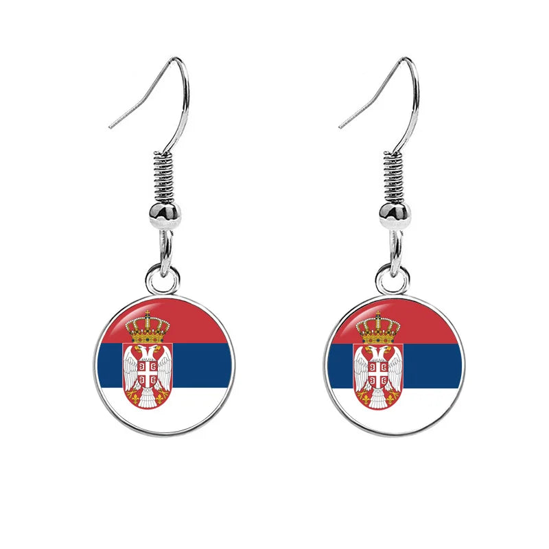 South & North America Flag Earrings - Patriotic Country Pride Drop Dangle Jewelry Gifts for Women