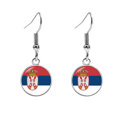 South & North America Flag Earrings - Patriotic Country Pride Drop Dangle Jewelry Gifts for Women