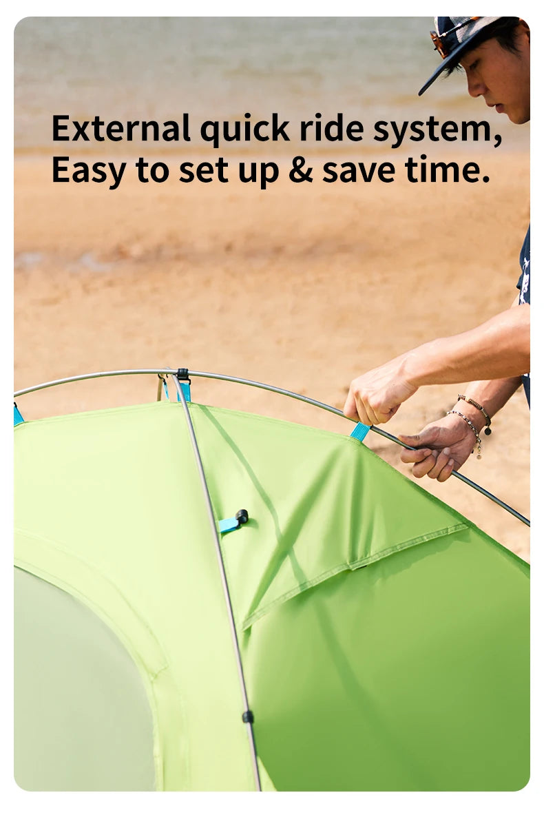 Naturehike 2024 New Camping Tent – Ultralight 2-Person Outdoor Tent, Large Space, Mosquito-Repellent, Quick Set for Beach & Hiking
