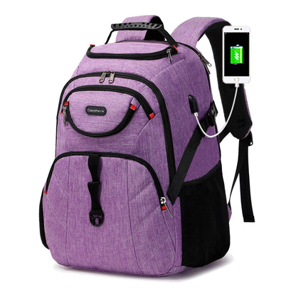 17-Inch Travel Laptop Backpack with USB - Waterproof Durable Business and University Backpack for Men and Women