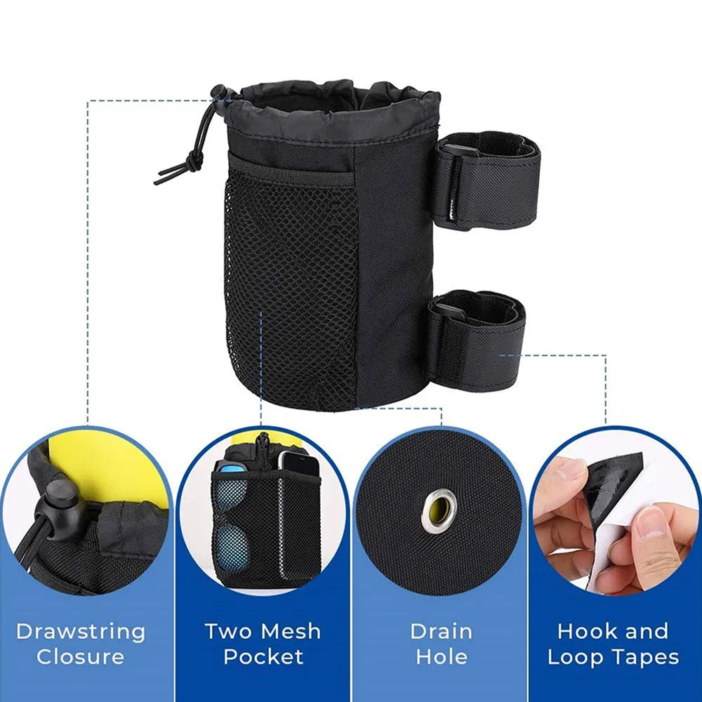 Water Bottle Pouch – Drawstring Insulated Thermal Holder Bag for Cups, Kettles, Bike Storage Pocket