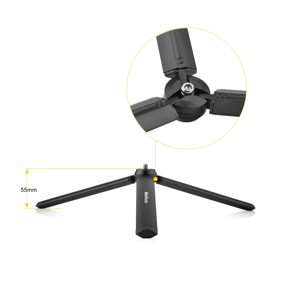 Metal Mini Tripod Stand for DJI, Zhiyun, Feiyu Gimbals & DSLR Cameras, Monopod with 1/4" Screw, Tabletop Handheld Stabilizer