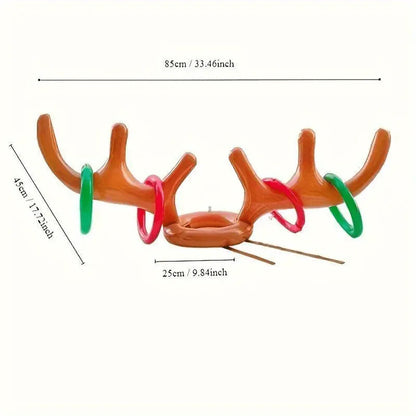 1/2PCS Inflatable Reindeer Antler Ring Toss Game – Christmas, New Year & Birthday Party Decorations