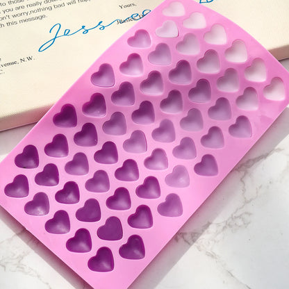 55 Compartment Heart Silicone Candle Mold – Valentine’s Day DIY Candle Making Kit, Love Cake, Chocolate, and Party Gift Mould
