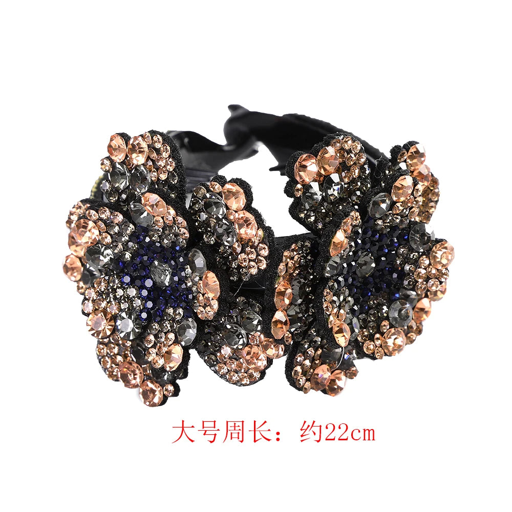 AWAYTR Colorful Crystal Flower Hair Claw – Large Flower Crab Clamp Barrettes, Shark Clip Hair Accessories for Women