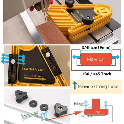 Multi-Purpose Feather Loc Board Set: Woodworking Double Featherboards for Miter Gauge Slot - Essential DIY Tools for Engraving Machines