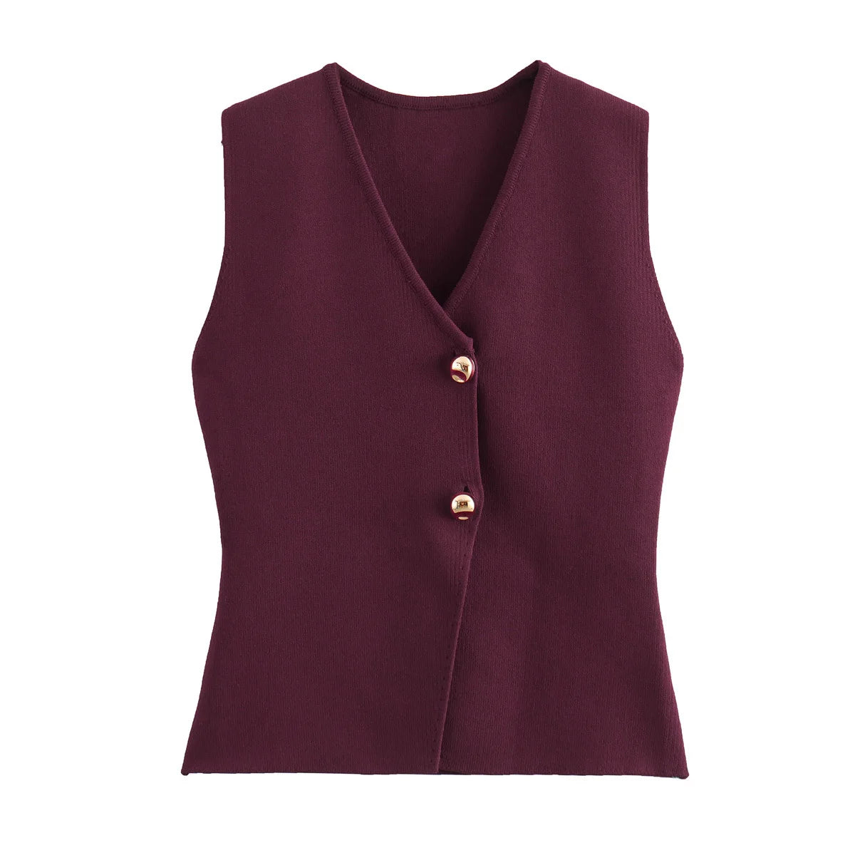 TRAF 2024 Women's Knit Vest Top – Cropped Sleeveless, Button Front, Summer Knitted Holiday Short Tops
