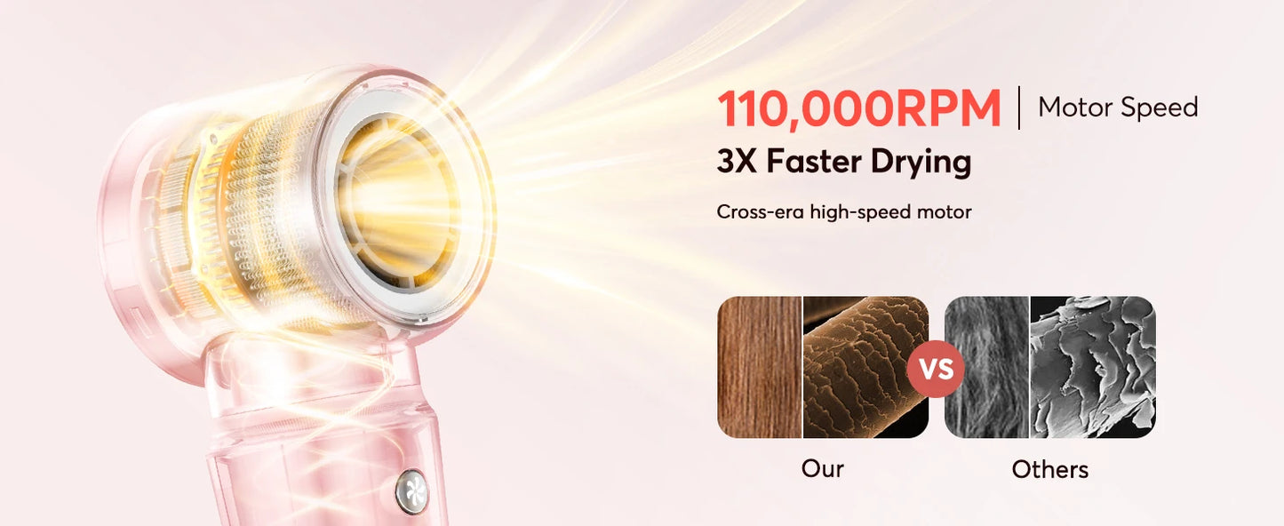5-in-1 Hair Dryer & Styling Tool – Straightener, 32mm Curling Iron with 300 Million Negative Ions, Quick Drying Hair Care Gift