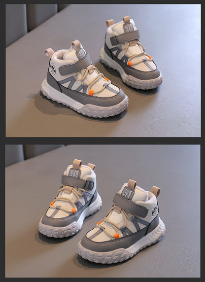 Children’s Autumn Winter Sneakers – Plush Cashmere Lined Sport Shoes for Boys & Girls, Warm Casual Running Flats for Teens
