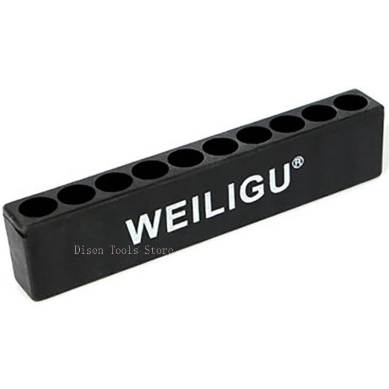 6.35mm Hex Screwdriver Bit Holder - Soft Rubber Organizer with 10/12 Hole Plastic Storage Box