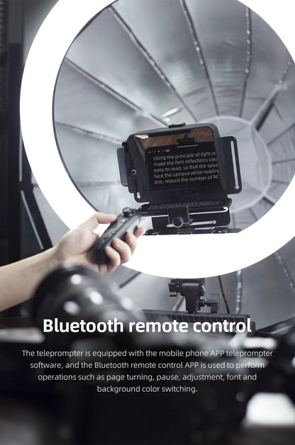 Ambitful Mini Teleprompter – Portable Phone & DSLR Recording Inscriber with Remote Control for Video