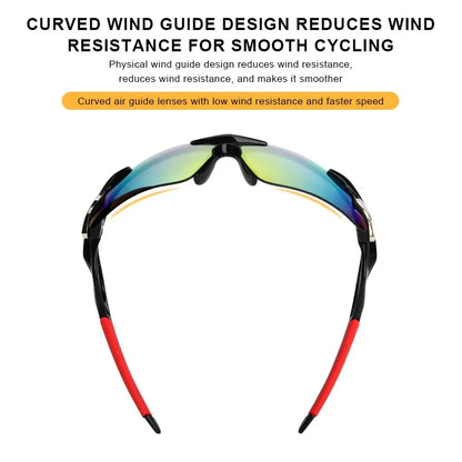 RIDERACE Sports Sunglasses | Road Bicycle Glasses for Mountain Cycling, UV Protection Goggles