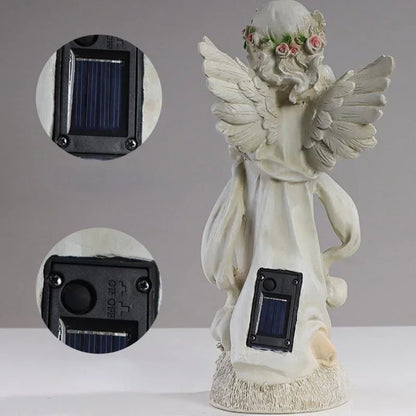 Waterproof Solar Flower Fairy Night Light – Angel Girl Statue for Outdoor Garden & Courtyard, Home Decoration Sculpture