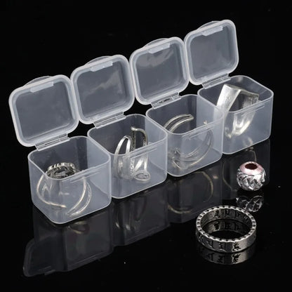 Transparent Mini Storage Box – Clear Plastic Beads, Jewelry & Nail Art Organizer Case, Portable DIY Container