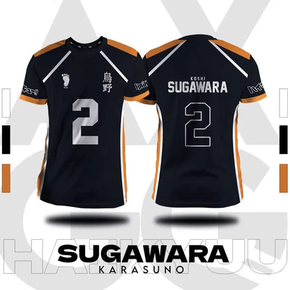 Haikyuu Anime Cosplay Jersey - Fukurodani and Hinata Short-Sleeve T-Shirt for Men and Children